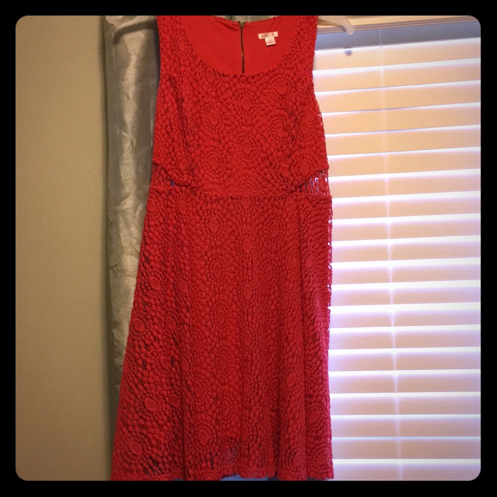 Xhilaratin dress with crochet overlay